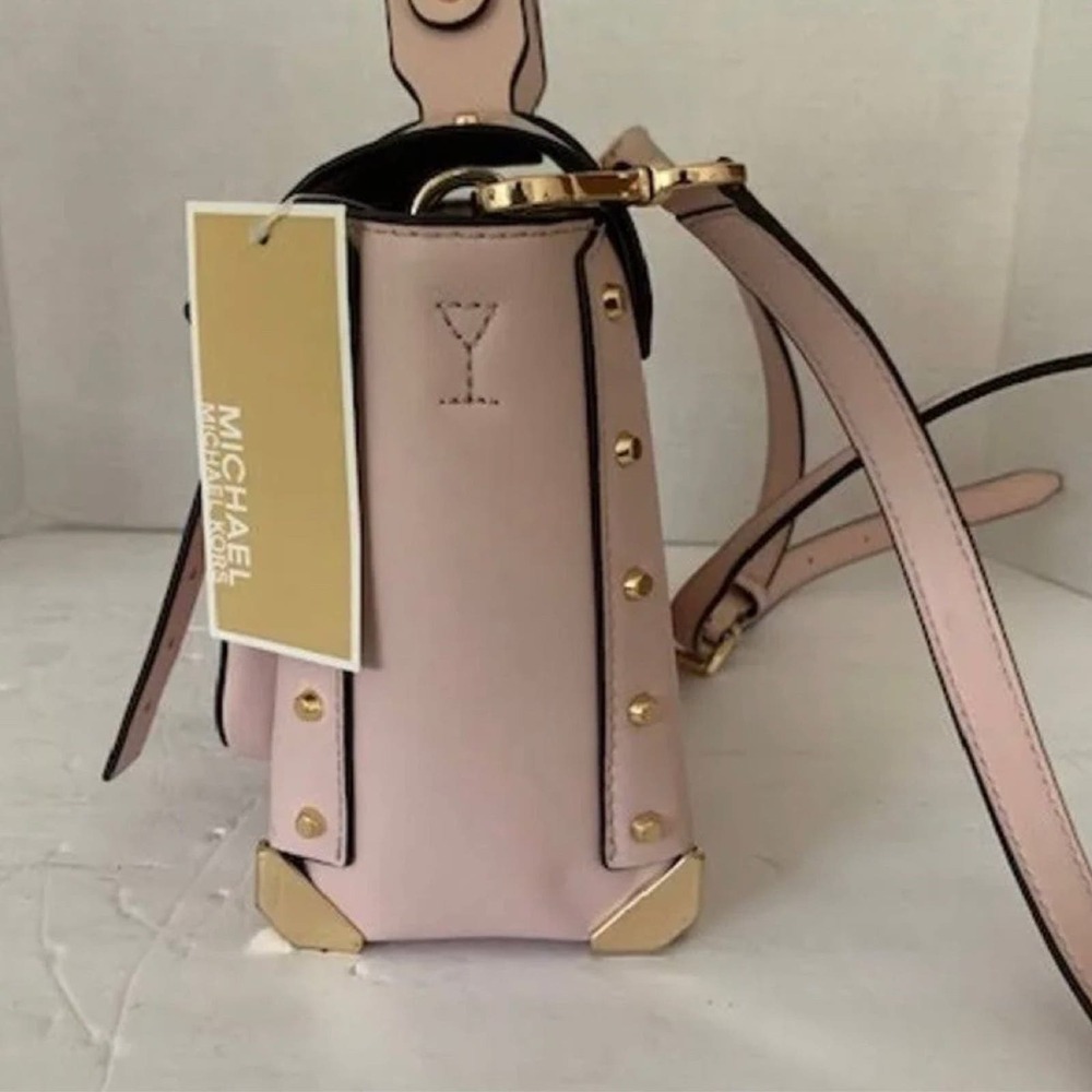 Michael Kors Manhattan Satchel Medium Leather Powder Blush - Picture 10 of 10